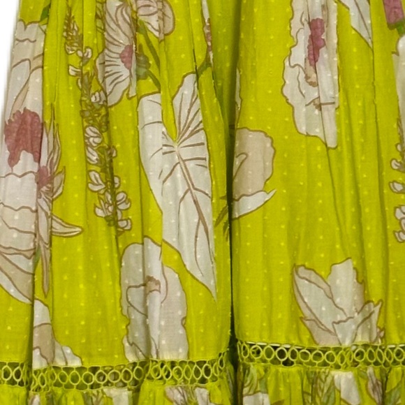 Farm Rio Neon Garden Cotton Midi Flare Vibrant Tropical - Picture 12 of 12